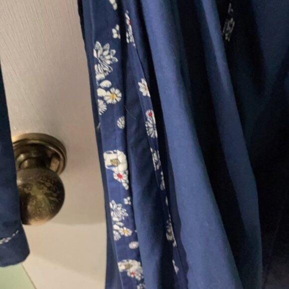 Jason Wu for Target Trench Coat Navy Blue and Floral M - Picture 9 of 13